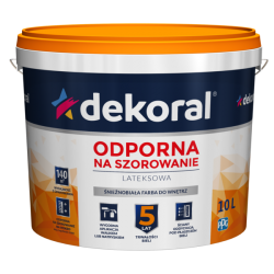 Akrylit W śnieżnobiała 10L odporna na szorowanie farba lateksowa